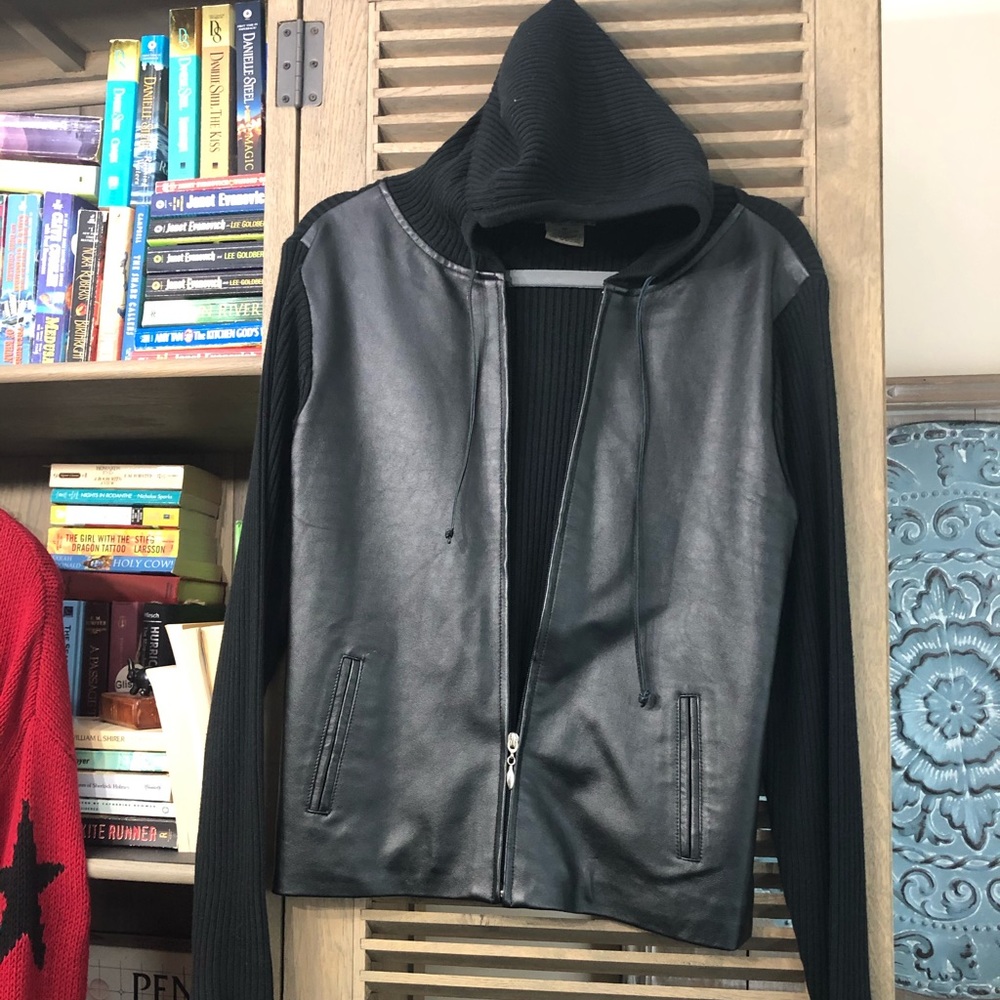 Leather & sweater